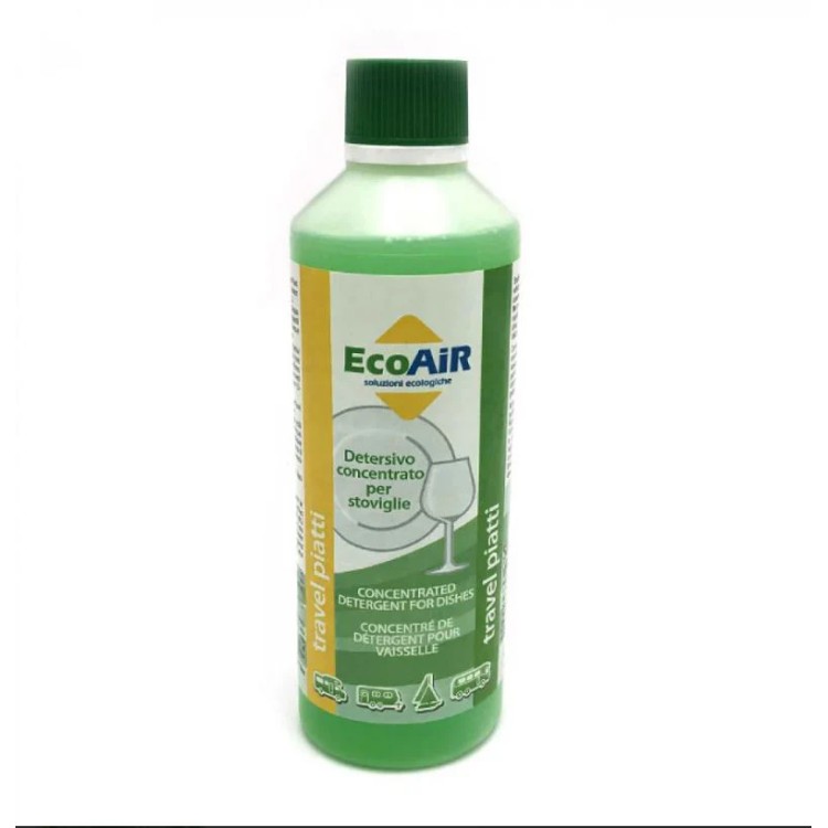 1 - EcoAIR Pratos de Viagem Detergente para Lavar Louça Sem Espuma Camper Boat 500ml